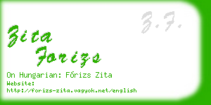 zita forizs business card