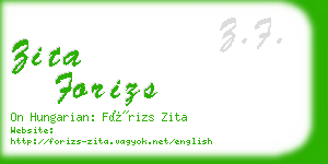 zita forizs business card